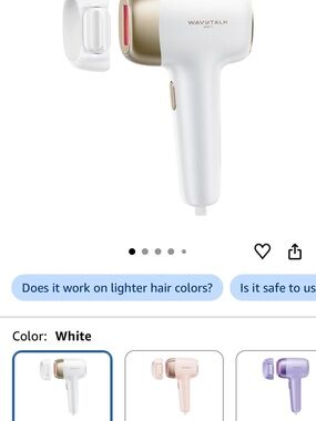 WAVYTALK White & Gold IPL Hair Removal Device for Women